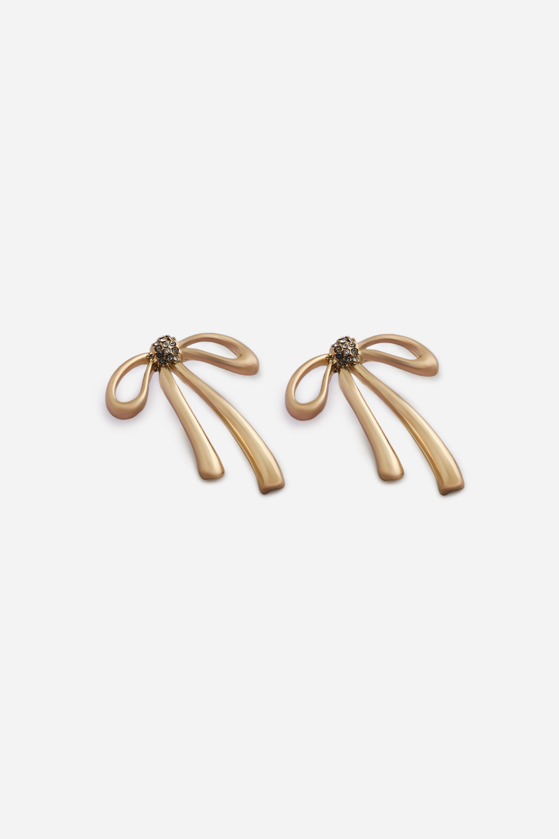 Gold Elegant Bow Earrings, , image 2